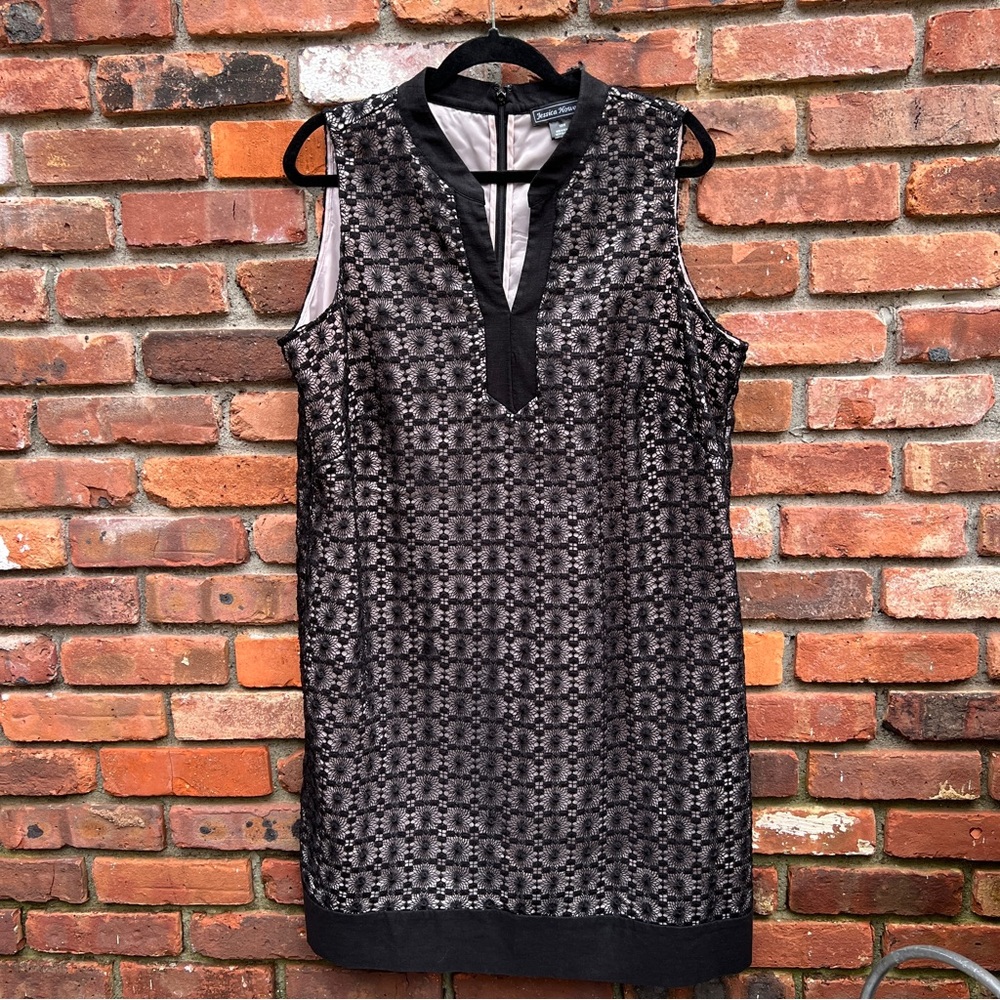 JESSICA HOWARD sleeveless shift dress black modern lace 16W knee length